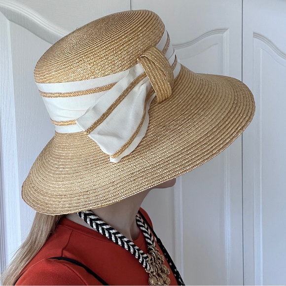 Vintage 1980’s Andrē Wide Brim Straw Hat - Picture 4 of 9